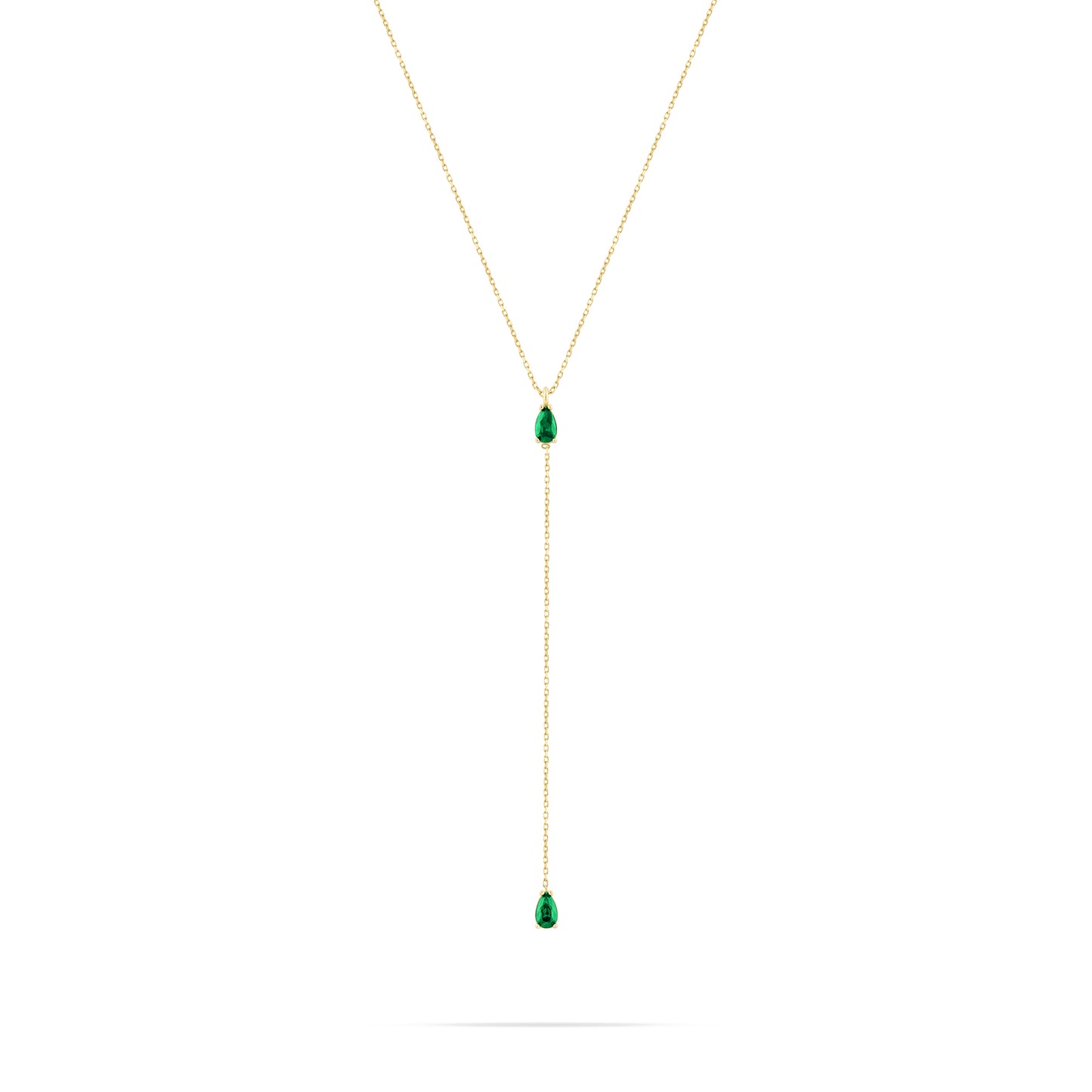 Y-Shape Necklaces -Green stone
