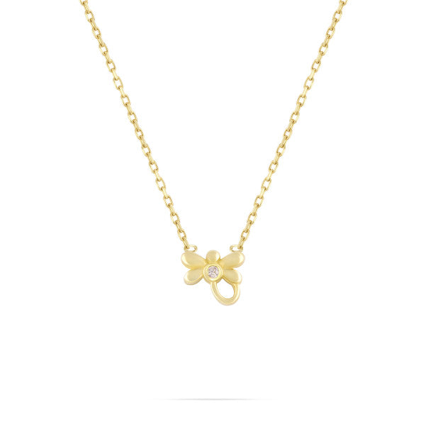 Dragonfly necklace- White stone