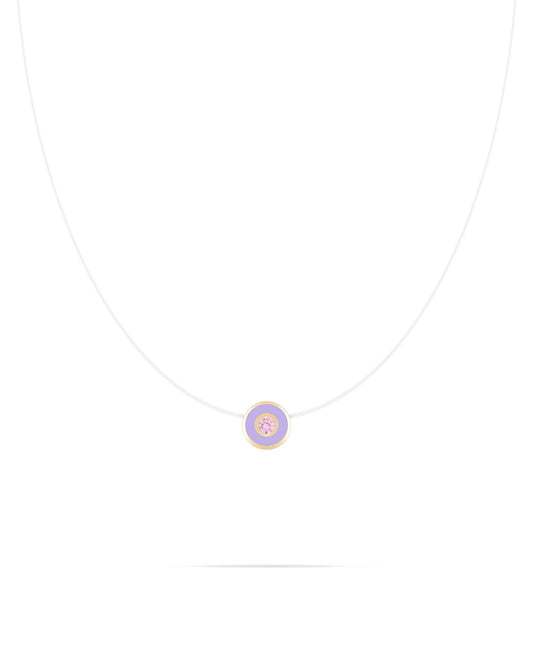 Circle necklace-Purple enamel
