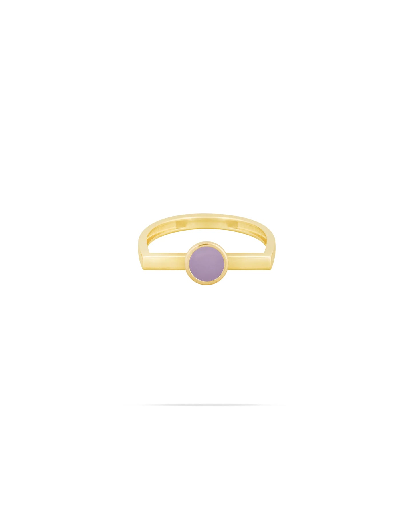 Circle Ring with Lilac enamel - Crescent Ring