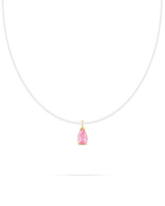 Sakura necklace- Pink stone