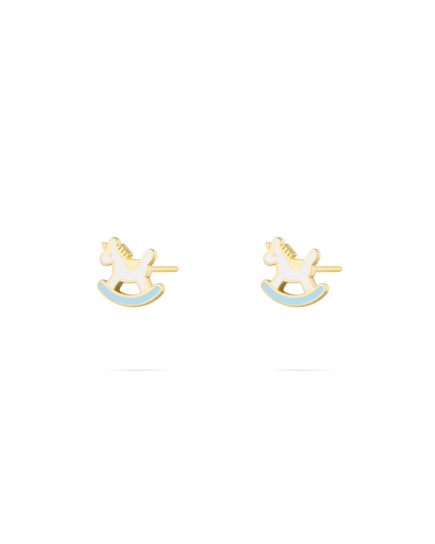 Rocking Horse Earrings - light blue enamel