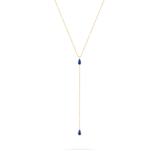 Y-Shape Necklaces -Blue stone