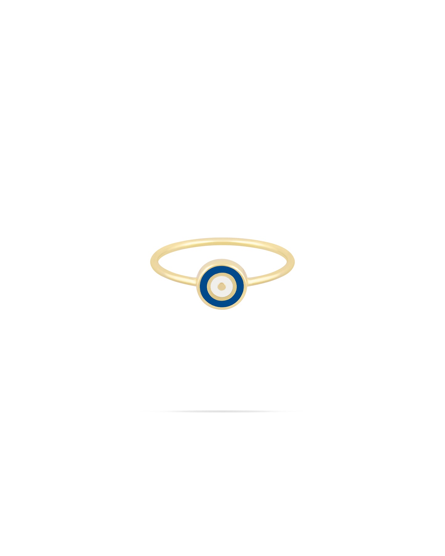 Nazar Circle Ring - Navy blue enamel