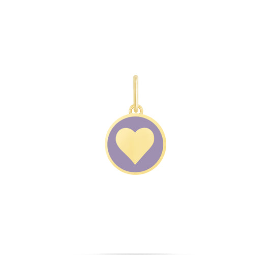 Heart Pendant -purple enamel