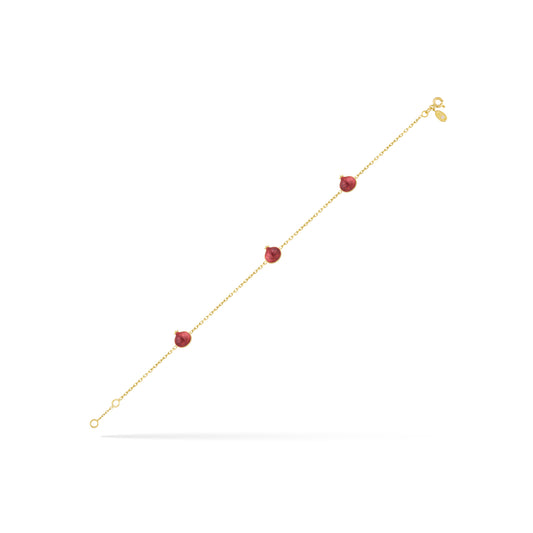 Three pomegranate Bracelet- Red enamel
