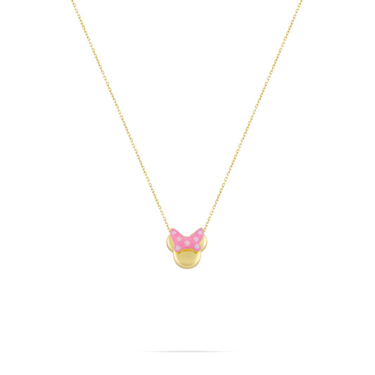 Mickey necklace- Pink Enamel