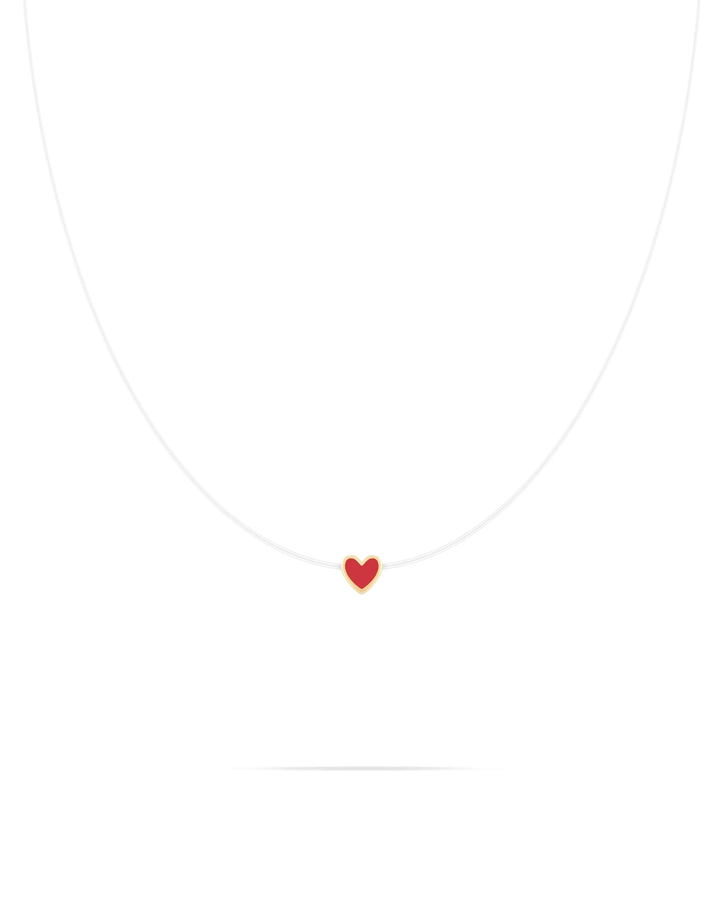 Heart necklace- Red enamel