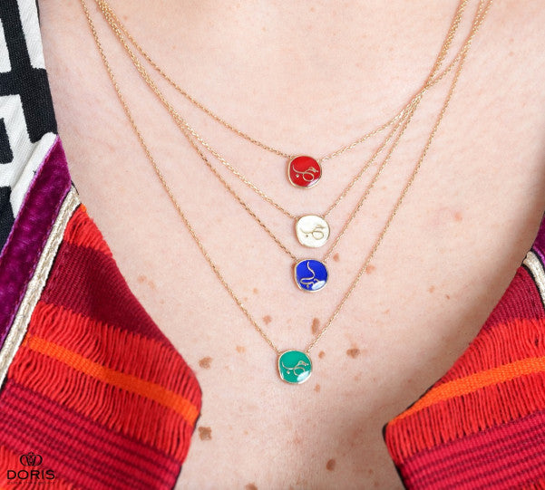 Hoob necklace- White enamel