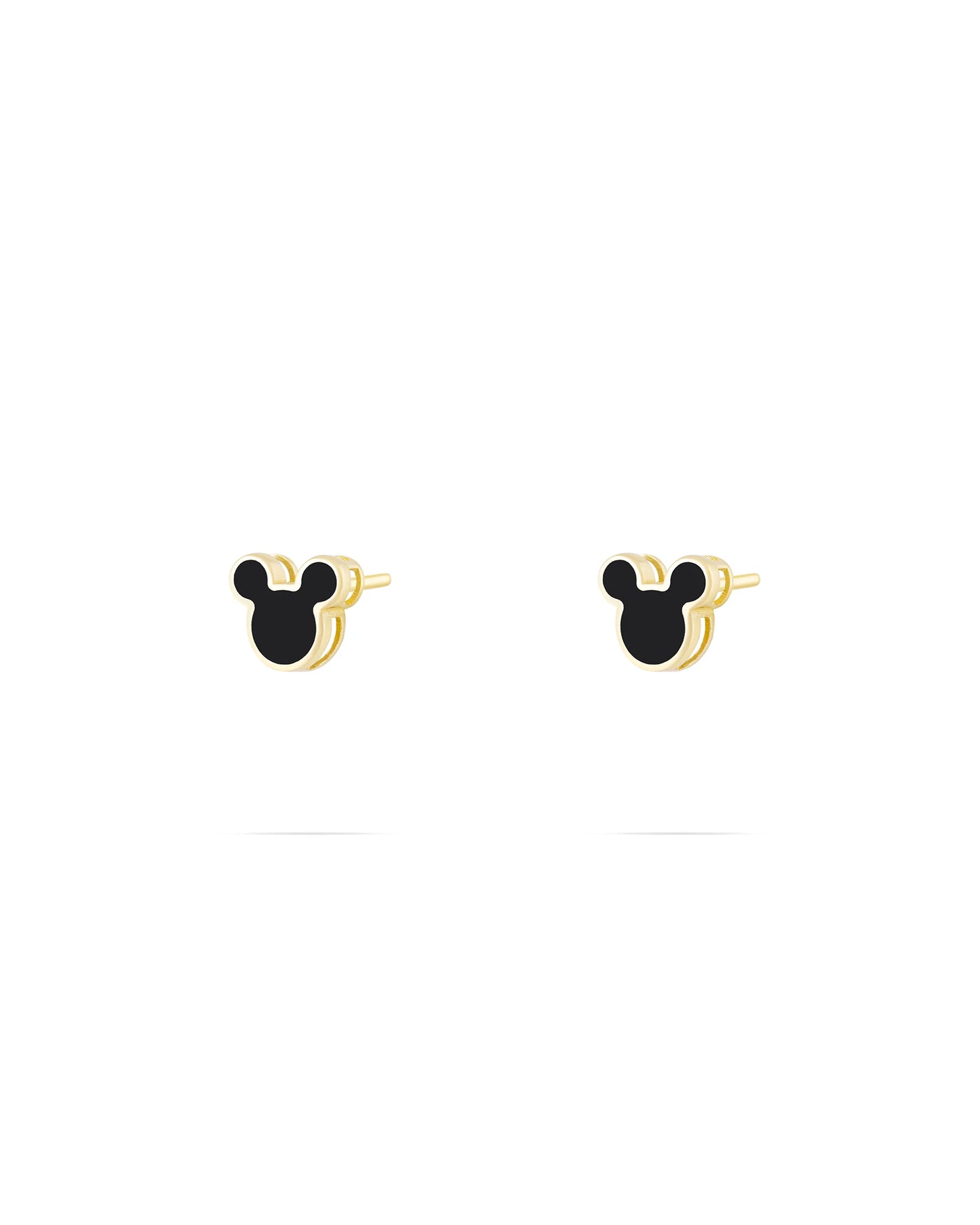 Mickey Mouse Earrings-Black enamel