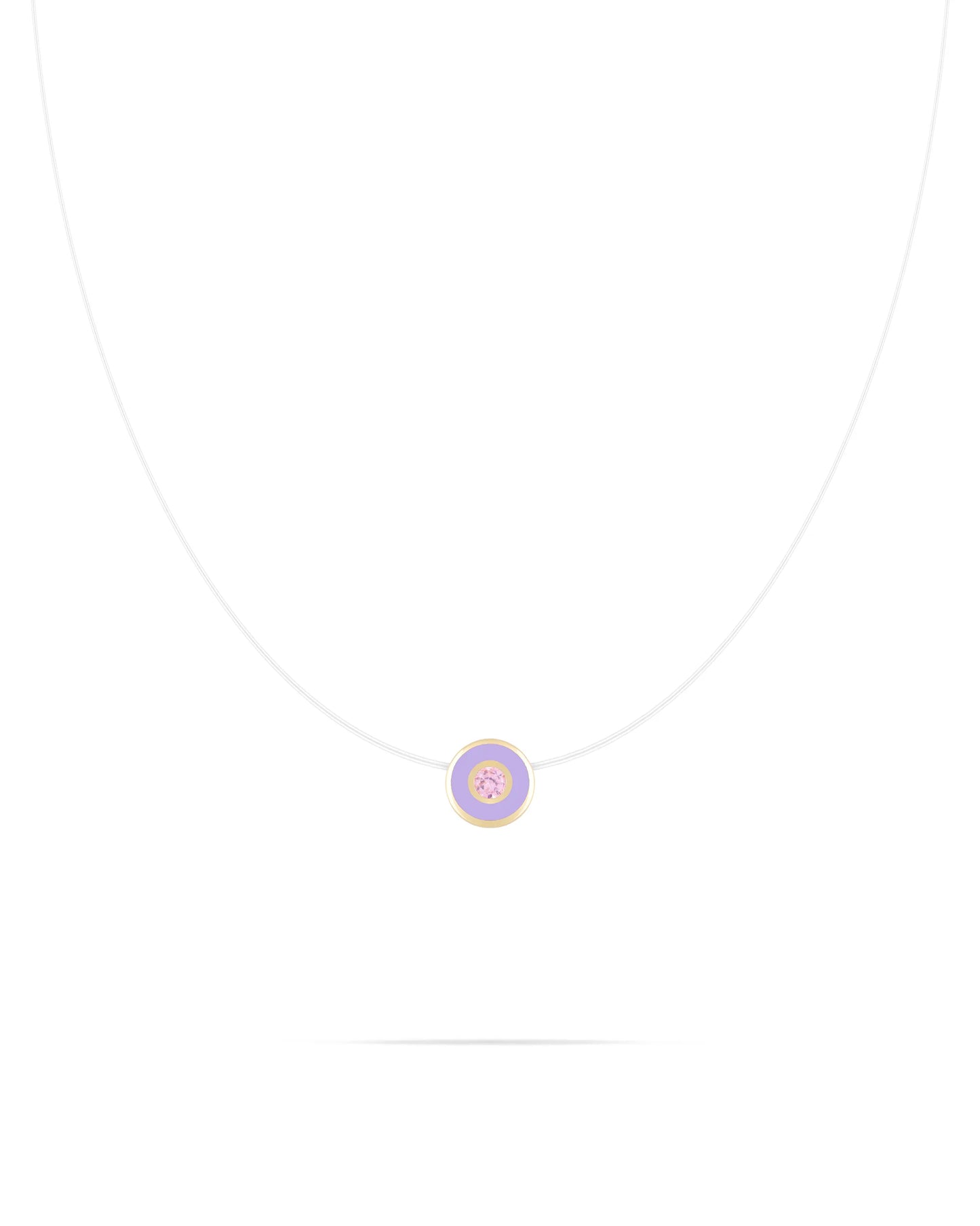 Circle necklace-Purple enamel