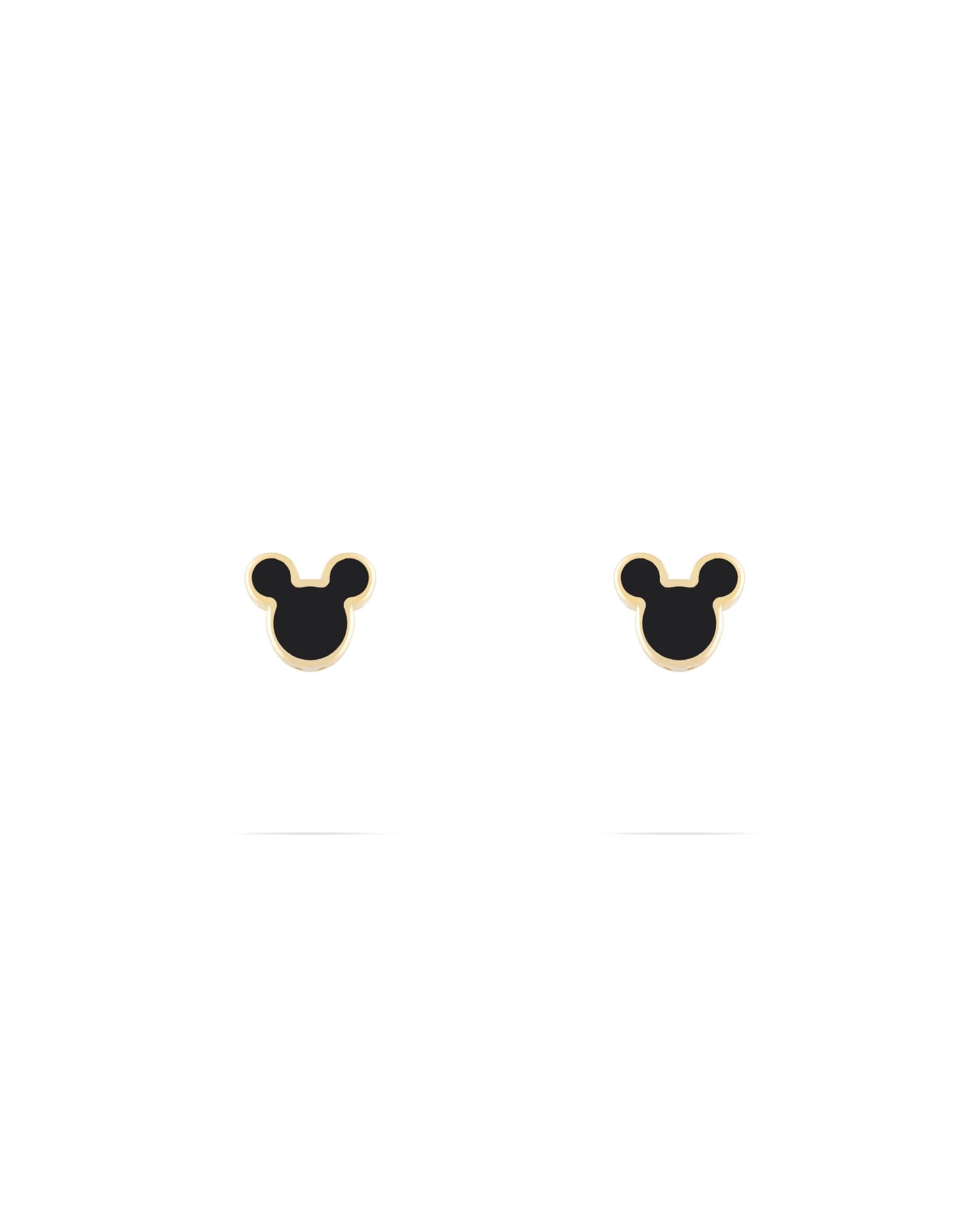 Mickey Mouse Earrings-Black enamel