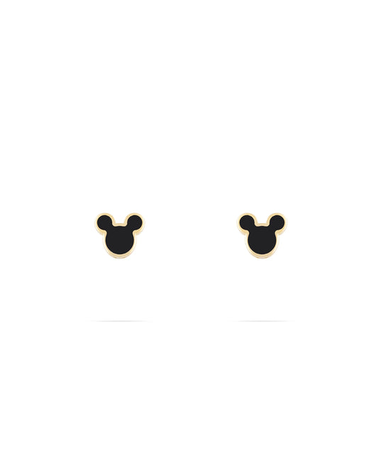 Mickey Mouse Earrings-Black enamel