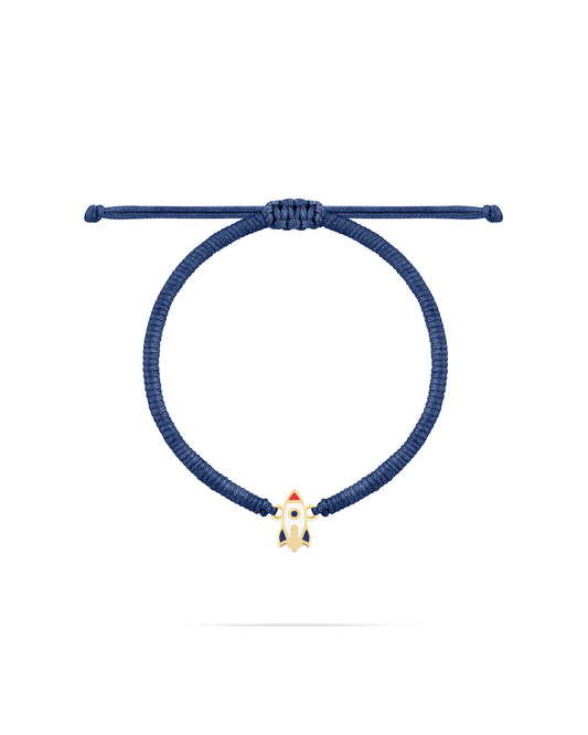 White Rocket bracelet-Red & Dark blue enamel