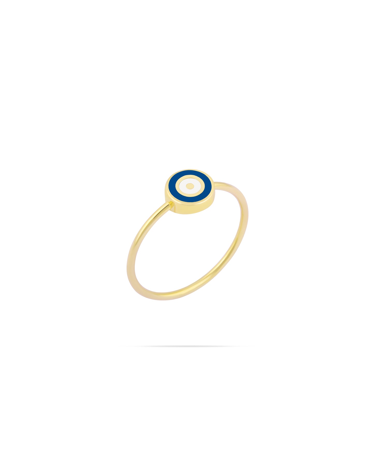 Nazar Circle Ring - Navy blue enamel