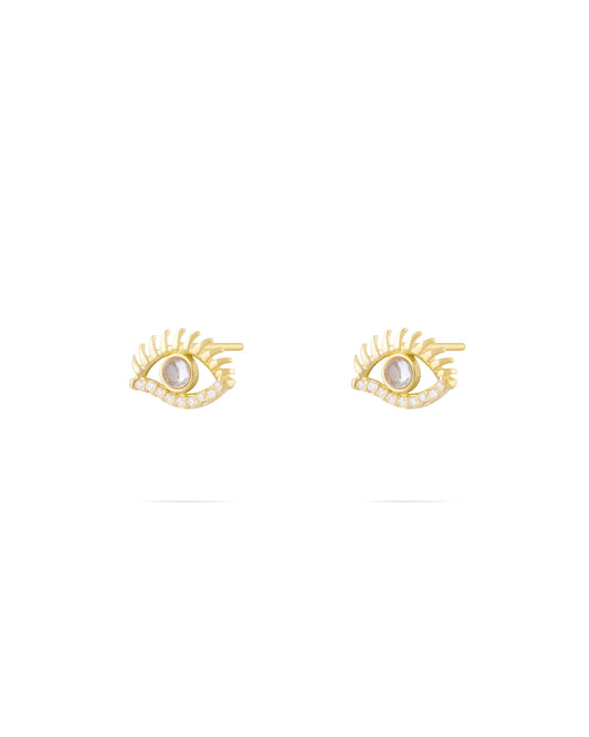 bright eye Earrings - synthetic stone